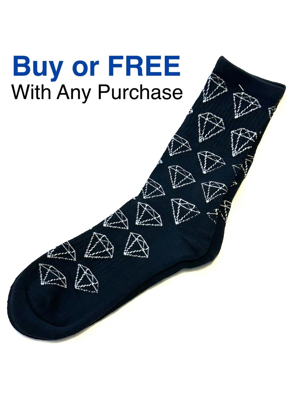 ⭐️ Buy or FREE 💫 Diamond Pattern Crew Socks Freebie MF21